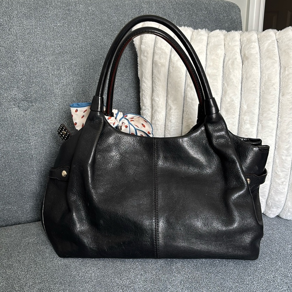 Kate Spade Stevie Black Leather Satchel Purse Bag - Picture 5 of 13
